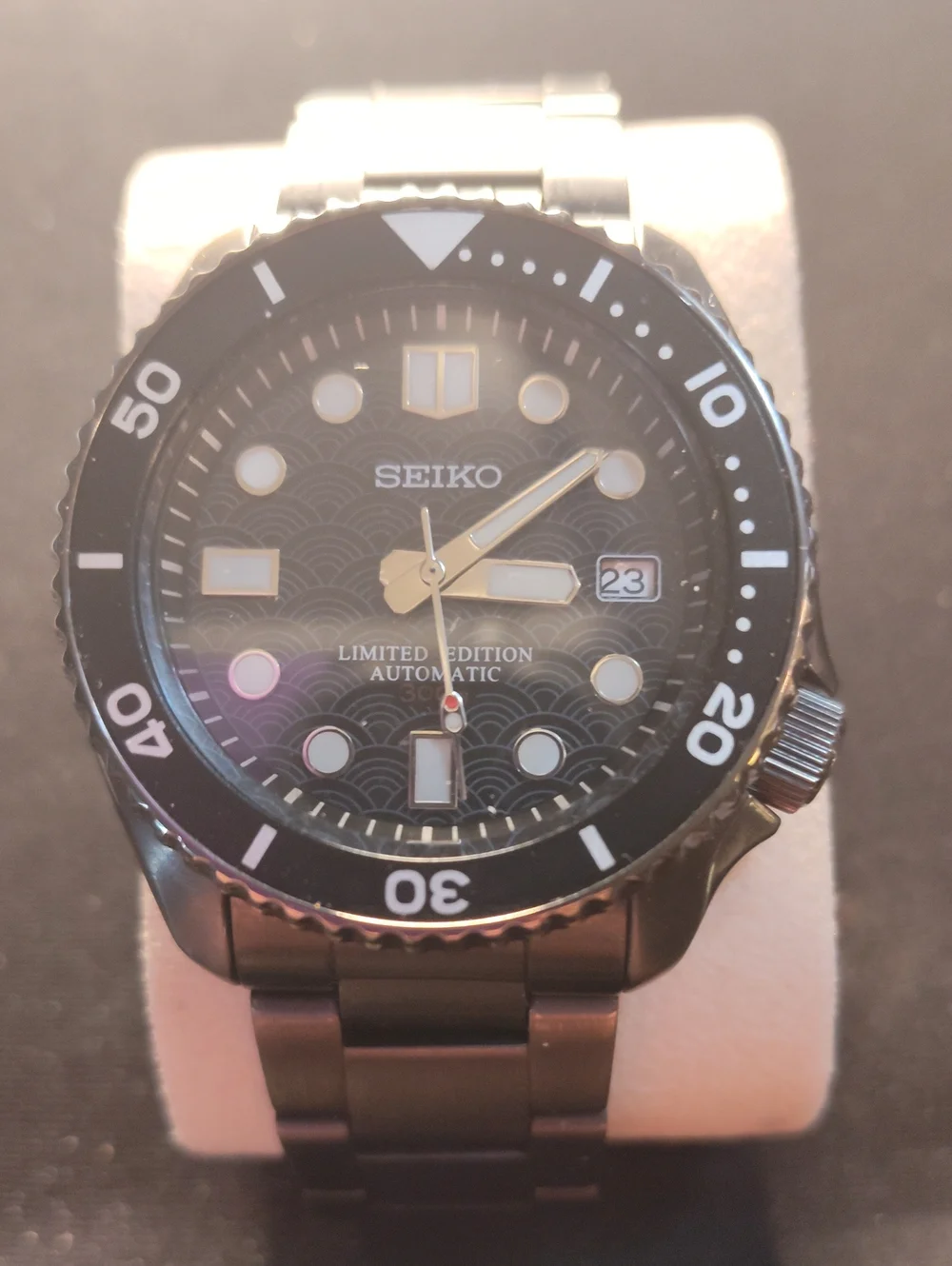 Seiko Black Dial Stainless Steel Limited Edition Watch